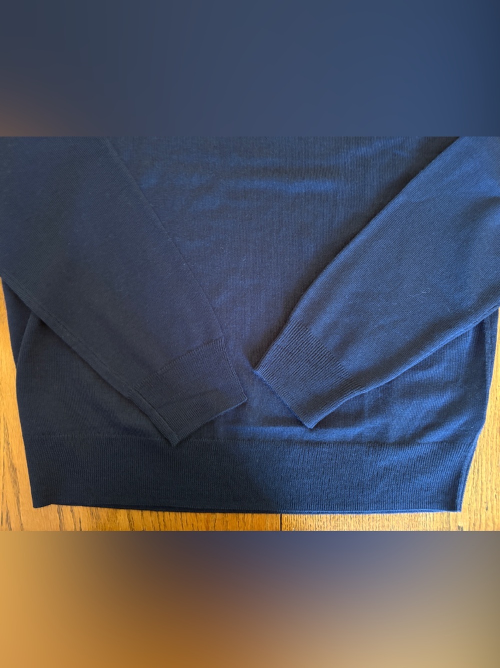 J. Crew Men's Crewneck Sweater in Navy Blue Merino Blend - Picture 3 of 6